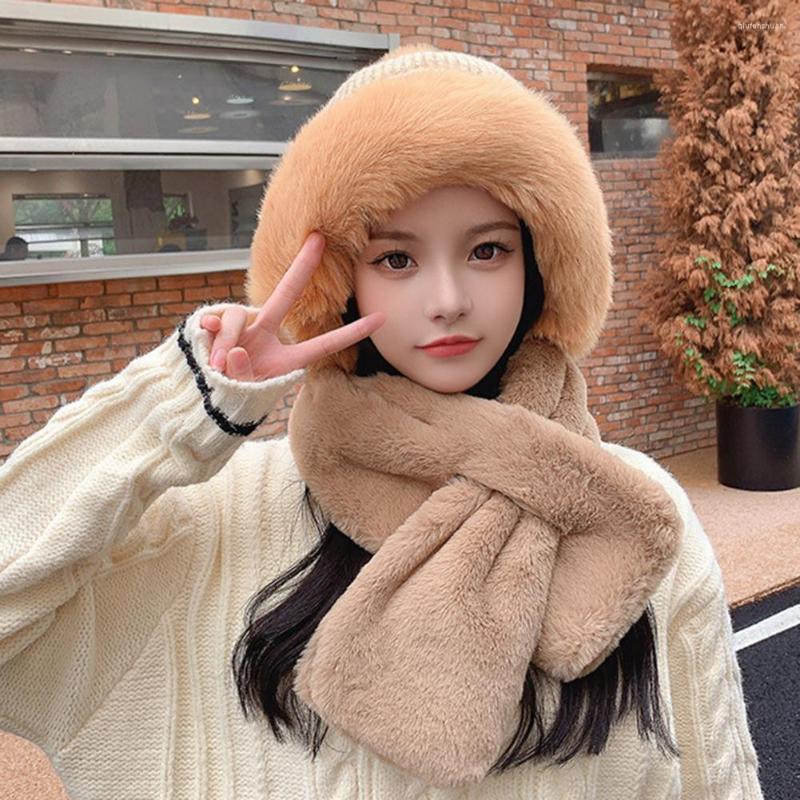 Berets Winter Hat Scarf Solid Color Plush Furry Cross Knitted Cold-proof Soft Windproof Lady For Skating, Black
Berets Winter Hat Scarf Solid Color Plush Furry Cross Knitted Cold-proof Soft Windproof Lady For Skating, Black