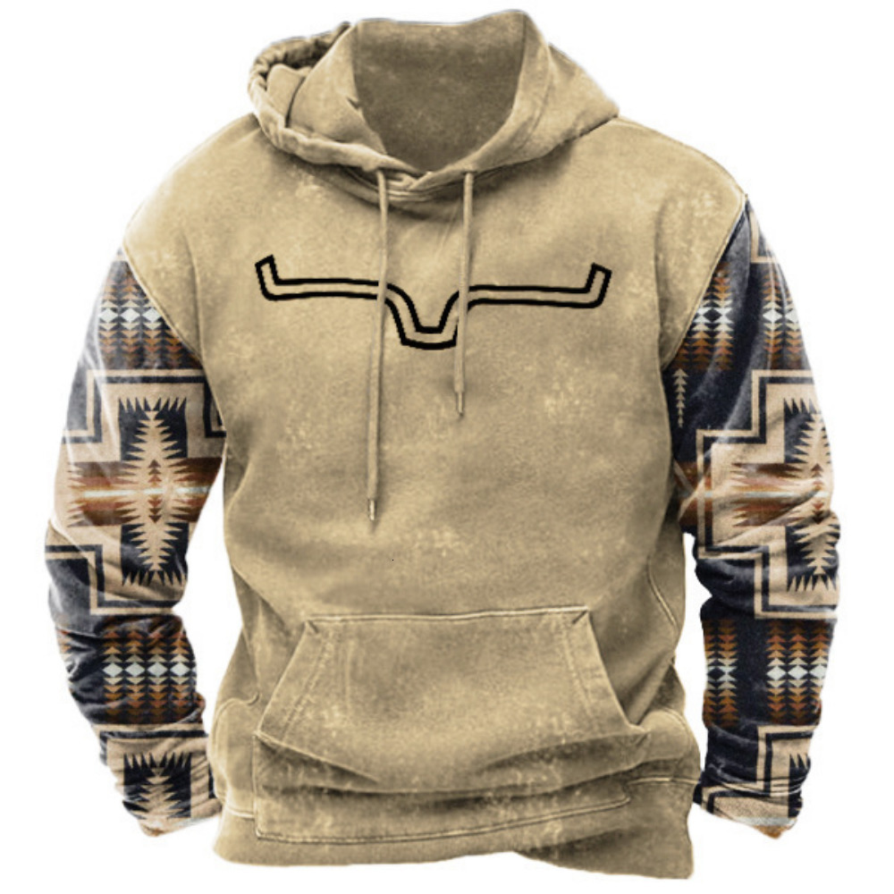 Mens Hoodies Sweatshirts Vintage Winter Clothing Loose Casual American Western Cowboy Costume Mans Sweatshirt Streetwear Oversized Hoodie 221207
