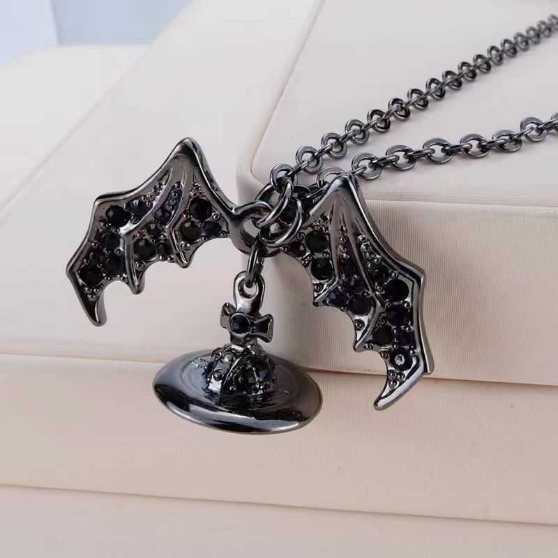 Designer vvana necklace Western Empress Black Saturn Bat Wing Demon Necklace Punk Fashion
Designer vvana necklace Western Empress Black Saturn Bat Wing Demon Necklace Punk Fashion