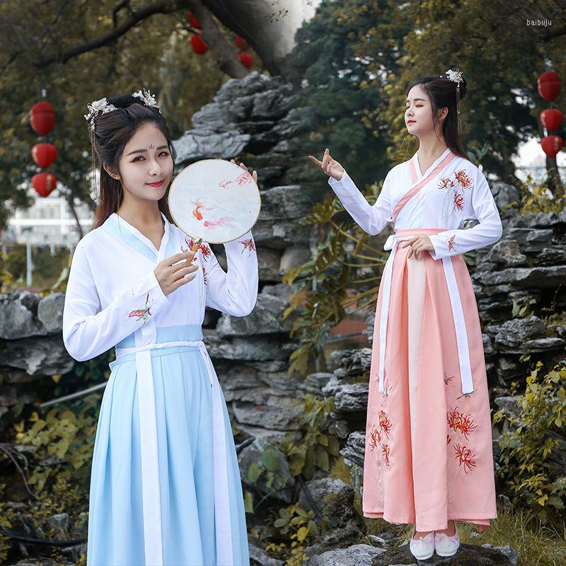 Ethnic Clothing Women Ancient Chinese National Hanfu Costumes Embroidery Lady Fairy Princess Folk Dance Dress Festival Stage Performance
Ethnic Clothing Women Ancient Chinese National Hanfu Costumes Embroidery Lady Fairy Princess Folk Dance Dress Festival Stage Performance
