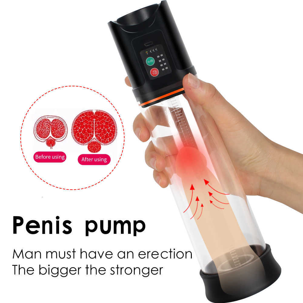 Full Body Massager Vibrator Male Masturbator USB Charging Automatic Penis Extender Vacuum Pump Penile Erection Sex Toys for Men Enlarger YCCI