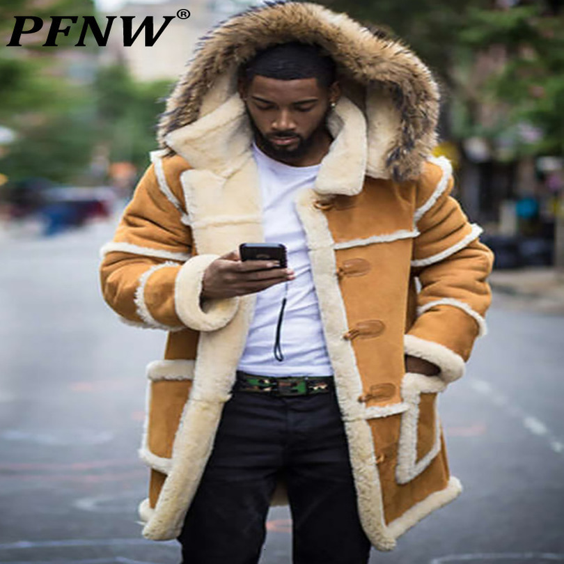 Mens Down Parkas PFNW Thick Autumn Winter Coat Leather Cotton Padded Jacket Hooded Punk Warm Chic Long Length Outwear 12A5286 221207, Black
Mens Down Parkas PFNW Thick Autumn Winter Coat Leather Cotton Padded Jacket Hooded Punk Warm Chic Long Length Outwear 12A5286 221207, Black