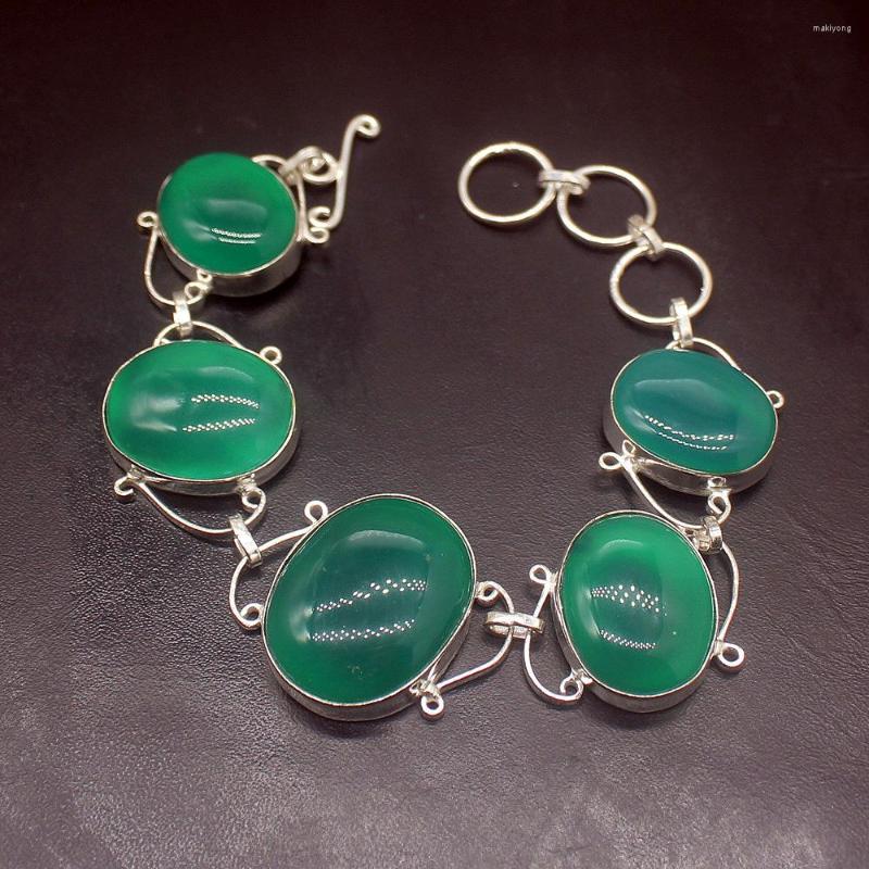 Link Bracelets Fashion Unique GreenAgate Silver Color Charms Links For Women 8 Inch HD671
Link Bracelets Fashion Unique GreenAgate Silver Color Charms Links For Women 8 Inch HD671