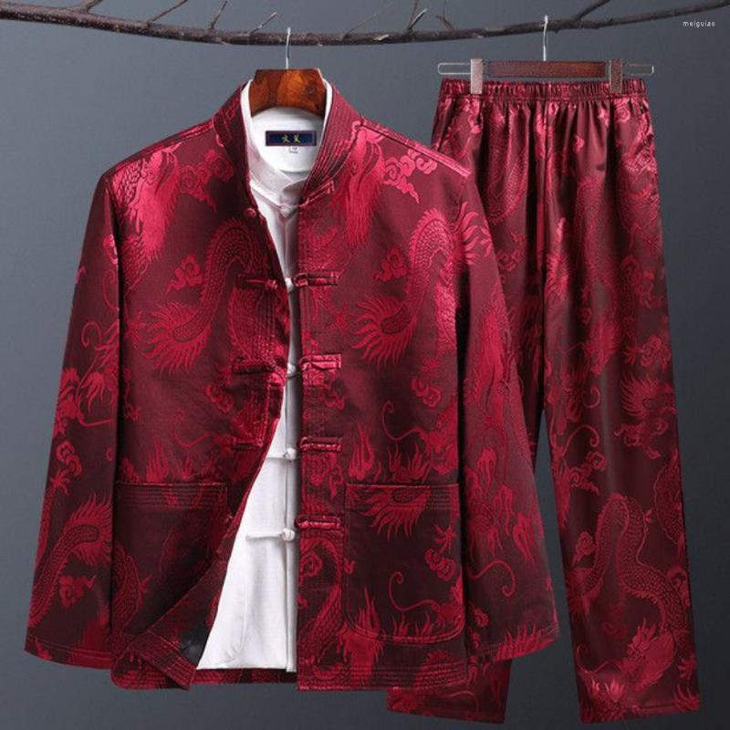 Ethnic Clothing Traditional Chinese Men's Dragon Silk Martial Arts Tai Chi Uniform Set Tang Suit Long Sleeve Pants Novelty
Ethnic Clothing Traditional Chinese Men's Dragon Silk Martial Arts Tai Chi Uniform Set Tang Suit Long Sleeve Pants Novelty