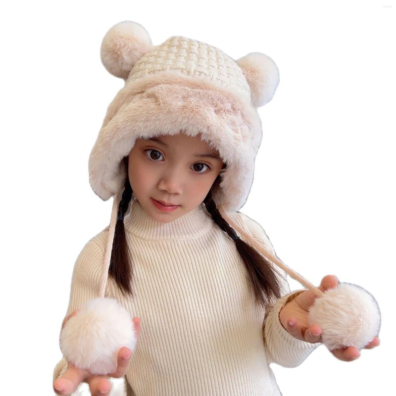 Hats Double Ball Plush Children Wool Hat Winter Girls Thickened Warm Ear Protection Baby Knitted Caps Casual Solid Color, Pink
Hats Double Ball Plush Children Wool Hat Winter Girls Thickened Warm Ear Protection Baby Knitted Caps Casual Solid Color, Pink