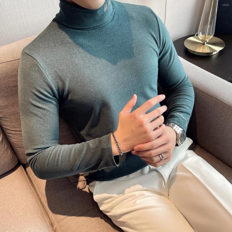 Men's T Shirts Plus Size 4XL-M Autumn Winter Solid Turtleneck Simple Embroidery Velvet T-Shirts Men Clothing Slim Fit Casual Warm Tee Shirt, Blue 
Men's T Shirts Plus Size 4XL-M Autumn Winter Solid Turtleneck Simple Embroidery Velvet T-Shirts Men Clothing Slim Fit Casual Warm Tee Shirt, Blue
