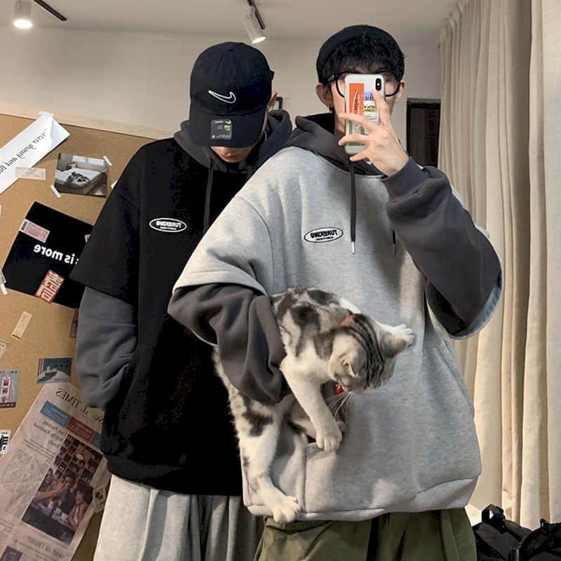 Men's Hoodies & Sweatshirts Men Fake Two-piece Sweatshirt Autumn Stitching Korean Loose Contrast Color Hooded Long-sleeved Black White Gray
Men's Hoodies & Sweatshirts Men Fake Two-piece Sweatshirt Autumn Stitching Korean Loose Contrast Color Hooded Long-sleeved Black White Gray