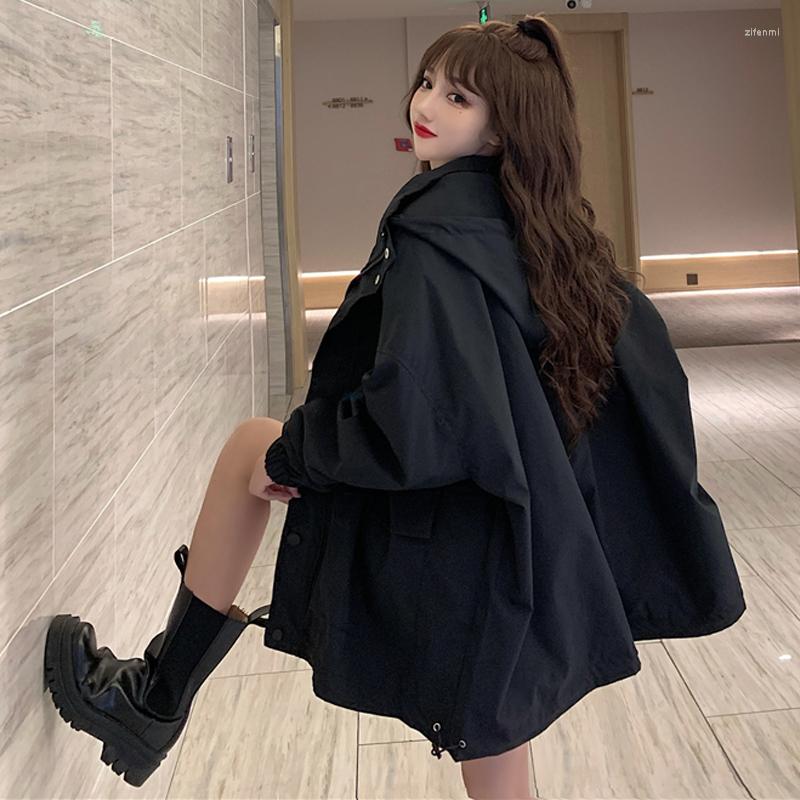Women's Trench Coats Women Coat Spring Fall Clothing Solid Simple Hooded Loose Korean Fashion Outerwear Student Streetwear Casual, Black
Women's Trench Coats Women Coat Spring Fall Clothing Solid Simple Hooded Loose Korean Fashion Outerwear Student Streetwear Casual, Black