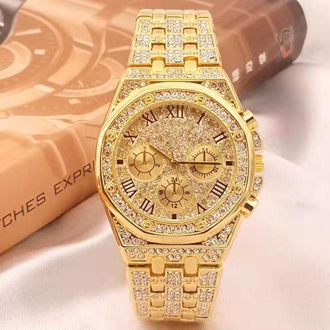 Wristwatches Mens Watches Luxury Hiphop Full Iced Out Watch Gold Diamond Rhinestone For Men Wristwatch Relogio Masculino Reloj Hombre, Bgold
Wristwatches Mens Watches Luxury Hiphop Full Iced Out Watch Gold Diamond Rhinestone For Men Wristwatch Relogio Masculino Reloj Hombre, Bgold