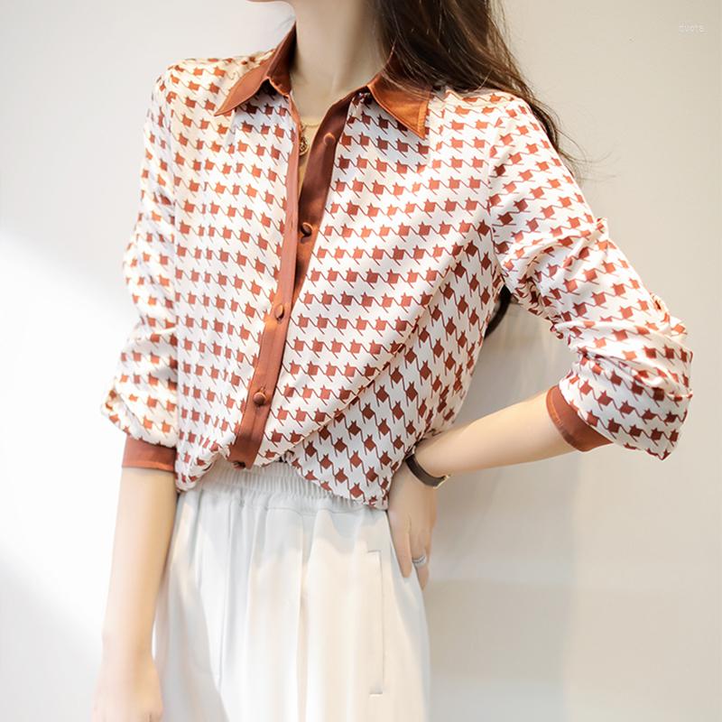 Women' Blouses Fashion Elegant Ladies Shirts Houndstooth Print Women' 2022 Spring Autumn Long Sleeve Tops Bottom Blusas Mujer, White
Women' Blouses Fashion Elegant Ladies Shirts Houndstooth Print Women' 2022 Spring Autumn Long Sleeve Tops Bottom Blusas Mujer, White