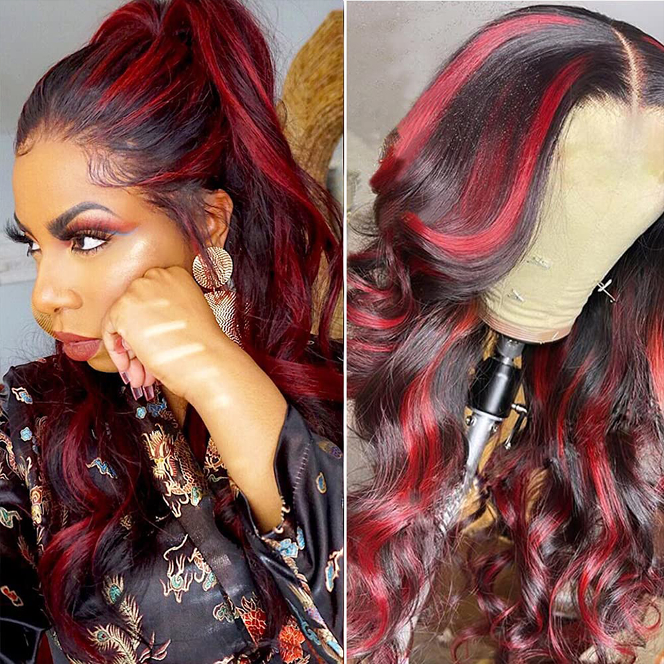 Red Highlight Transparent Lace Frontal Wigs 200% Density Brazilian Wavy 13X4 Lace Front Human Hair Wigs Red Colored Synthetic, Lace front wig
Red Highlight Transparent Lace Frontal Wigs 200% Density Brazilian Wavy 13X4 Lace Front Human Hair Wigs Red Colored Synthetic, Lace front wig