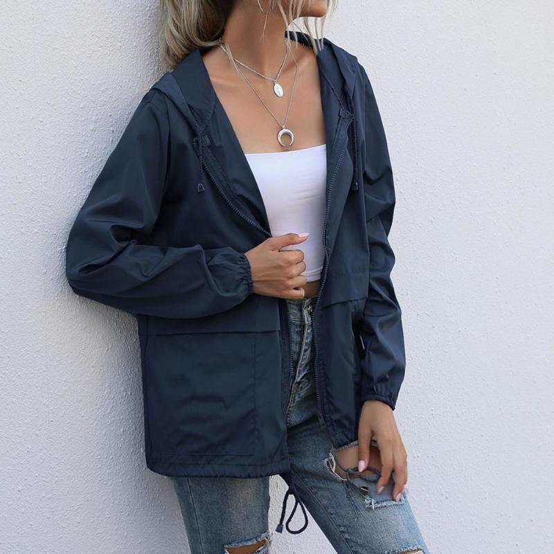 Women's Trench Coats Solid Color Zipper Closure Hooded Jacket Thin Long Sleeve Windproof Women Female Clothing, Dark gray
Women's Trench Coats Solid Color Zipper Closure Hooded Jacket Thin Long Sleeve Windproof Women Female Clothing, Dark gray