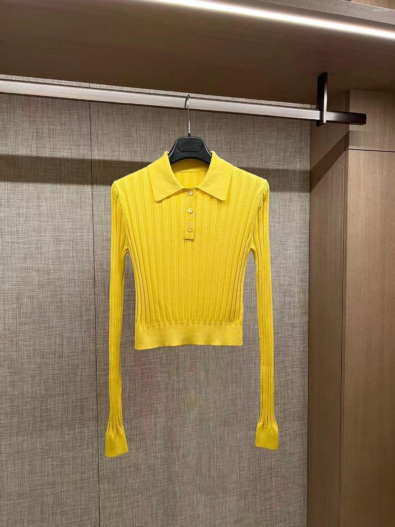 Women' Blouses High Quality Women' Silk Knit Shirts Solid Yellow Slim Blouse Fashion Runway Vacation Party Summer 2022
Women' Blouses High Quality Women' Silk Knit Shirts Solid Yellow Slim Blouse Fashion Runway Vacation Party Summer 2022