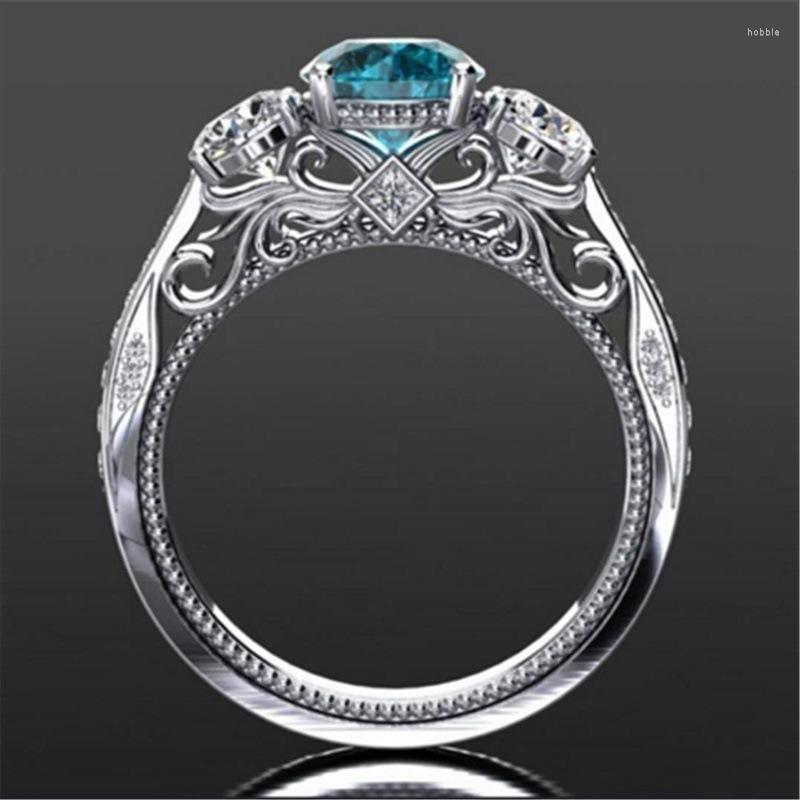 Wedding Rings Luxury Female Crystal Round Thin Ring Classic Silver Color Engagement Dainty Blue Zircon Stone For Women
Wedding Rings Luxury Female Crystal Round Thin Ring Classic Silver Color Engagement Dainty Blue Zircon Stone For Women
