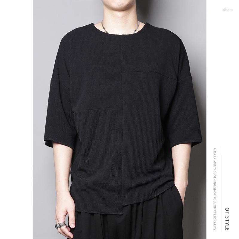 Men' T Shirts Japanese Simple Personality Stitching Asymmetric Solid Color Loose Mouth Short-sleeved T-shirt Half-sleeve Jacket Men, Black
Men' T Shirts Japanese Simple Personality Stitching Asymmetric Solid Color Loose Mouth Short-sleeved T-shirt Half-sleeve Jacket Men, Black