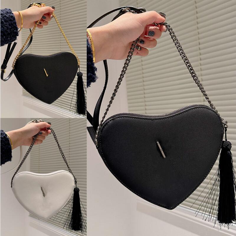 Designers Lux Grain Calfskin Shoulder Bag Tassel Decoration Single Messenger Bag Black Love Package Chain Simple Fashion, 1-
Designers Lux Grain Calfskin Shoulder Bag Tassel Decoration Single Messenger Bag Black Love Package Chain Simple Fashion, 1-