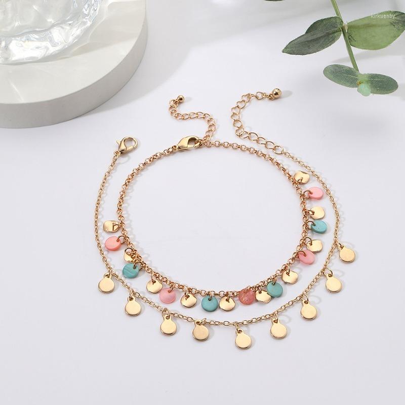 Anklets Fashion 2 Piece Bracelet Set Alloy Colorful Disc Pendant Anklet Summer Accessories For Beach Ankle Bracelets Women Jewelry
Anklets Fashion 2 Piece Bracelet Set Alloy Colorful Disc Pendant Anklet Summer Accessories For Beach Ankle Bracelets Women Jewelry