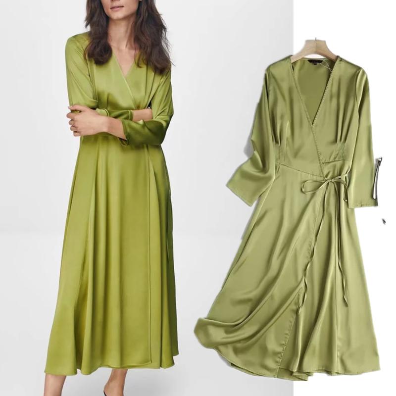 Casual Dresses Jenny&Dave Elegant Midi Dress Women Vestidos De Fiesta Noche England Style Office Lady Satin Fashion Party, Army green
Casual Dresses Jenny&Dave Elegant Midi Dress Women Vestidos De Fiesta Noche England Style Office Lady Satin Fashion Party, Army green