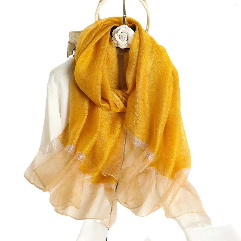 Scarves Thin Solid Shawl Scarf For Women Gold Silk Personality Simulation Foulard Neck Hijab Beach Wear Spring Autumn
Scarves Thin Solid Shawl Scarf For Women Gold Silk Personality Simulation Foulard Neck Hijab Beach Wear Spring Autumn