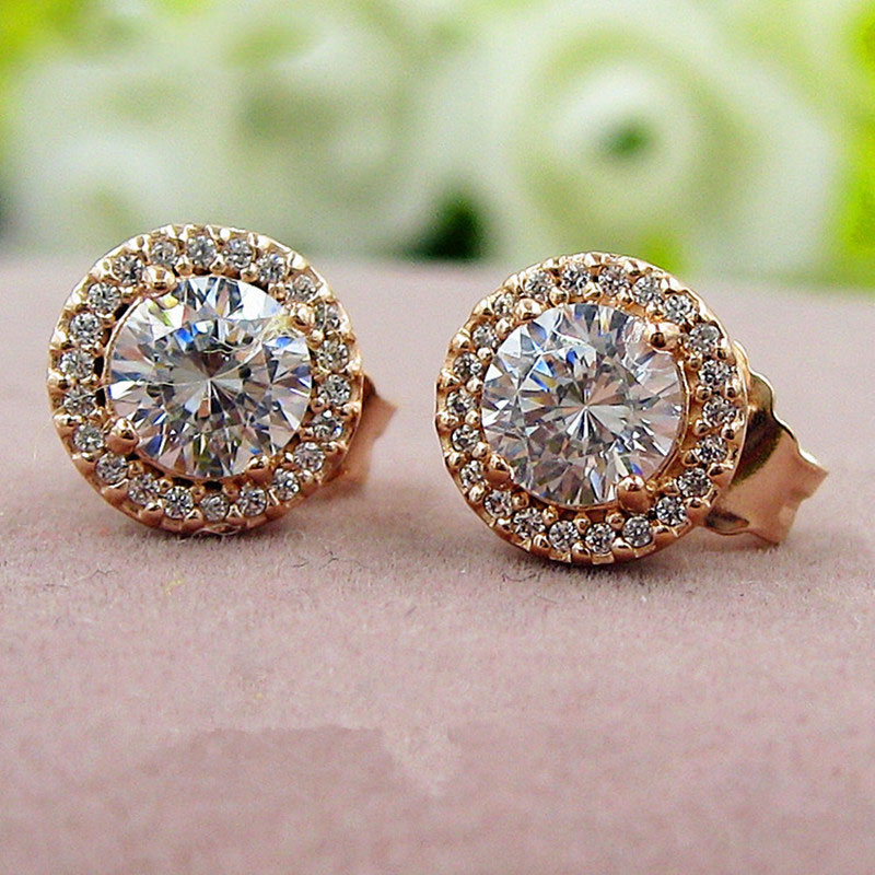 Rose Gold Plated Round Sparkle Stud Earrings Fits European Pandora Style Jewelry Fashion Earrings
Rose Gold Plated Round Sparkle Stud Earrings Fits European Pandora Style Jewelry Fashion Earrings
