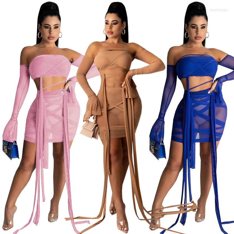 Work Dresses Zaggin 2022 Autumn Women Solid 3-color Mesh 2-Piece Set Sexy Lady Wrapped Chest Strap Bell Sleeve Mini Skirt Hollow Out, Khaki
Work Dresses Zaggin 2022 Autumn Women Solid 3-color Mesh 2-Piece Set Sexy Lady Wrapped Chest Strap Bell Sleeve Mini Skirt Hollow Out, Khaki