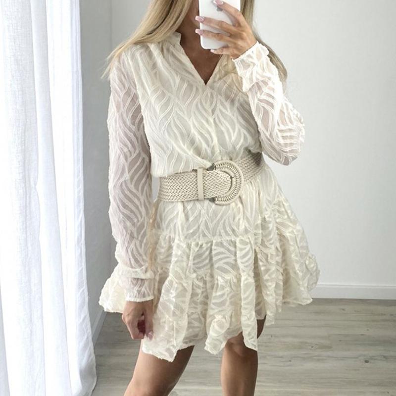 Casual Dresses Elegant Women Spring Autumn Solid Mini Dress Streetwear Long Sleeve Simple V Neck Female Ruffle Loose Holiday, 01 beige(no belt)
Casual Dresses Elegant Women Spring Autumn Solid Mini Dress Streetwear Long Sleeve Simple V Neck Female Ruffle Loose Holiday, 01 beige(no belt)