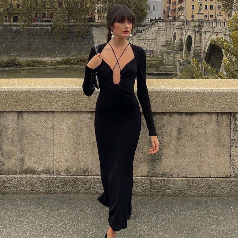 Casual Dresses Women Wrapped Midi Long Sleeve V Neck Solid Color Elegant Street Party Slimming Sexy DressCasual, Black
Casual Dresses Women Wrapped Midi Long Sleeve V Neck Solid Color Elegant Street Party Slimming Sexy DressCasual, Black