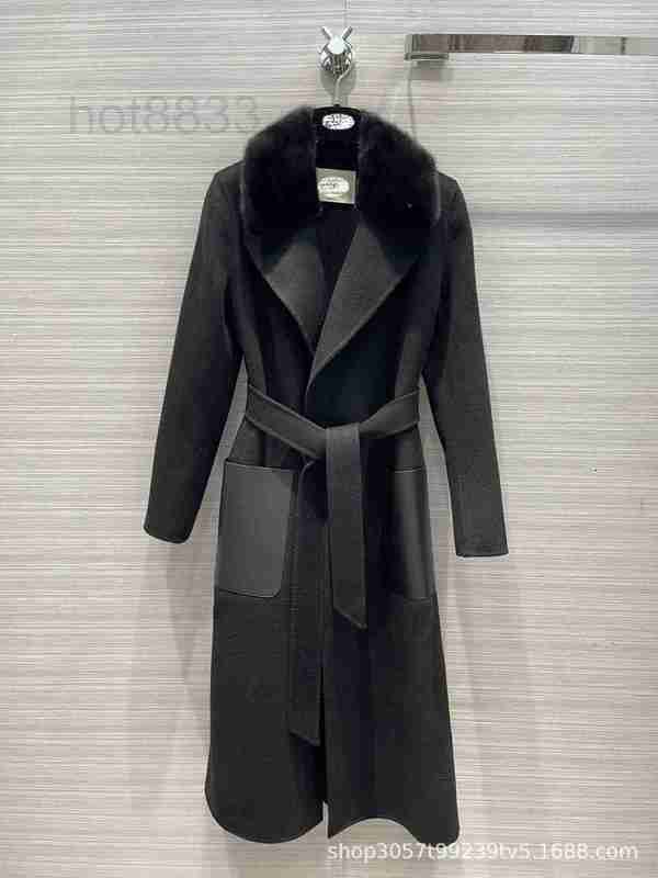 Women's Wool & Blends designer Classic mink fur collar handmade coat letter embossed oil edge leather pocket 7OEI, Black6
Women's Wool & Blends designer Classic mink fur collar handmade coat letter embossed oil edge leather pocket 7OEI, Black6