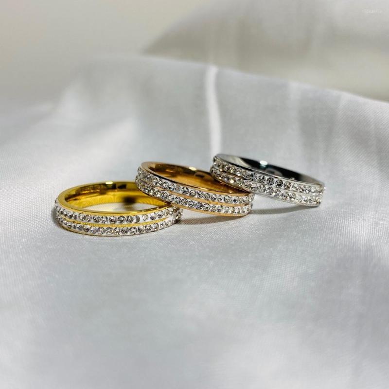 Wedding Rings ANENJERY Stainless Steel Shiny Crystal Ring Female Classic Fashion Men Women Index Finger Party Jewelry Gifts
Wedding Rings ANENJERY Stainless Steel Shiny Crystal Ring Female Classic Fashion Men Women Index Finger Party Jewelry Gifts