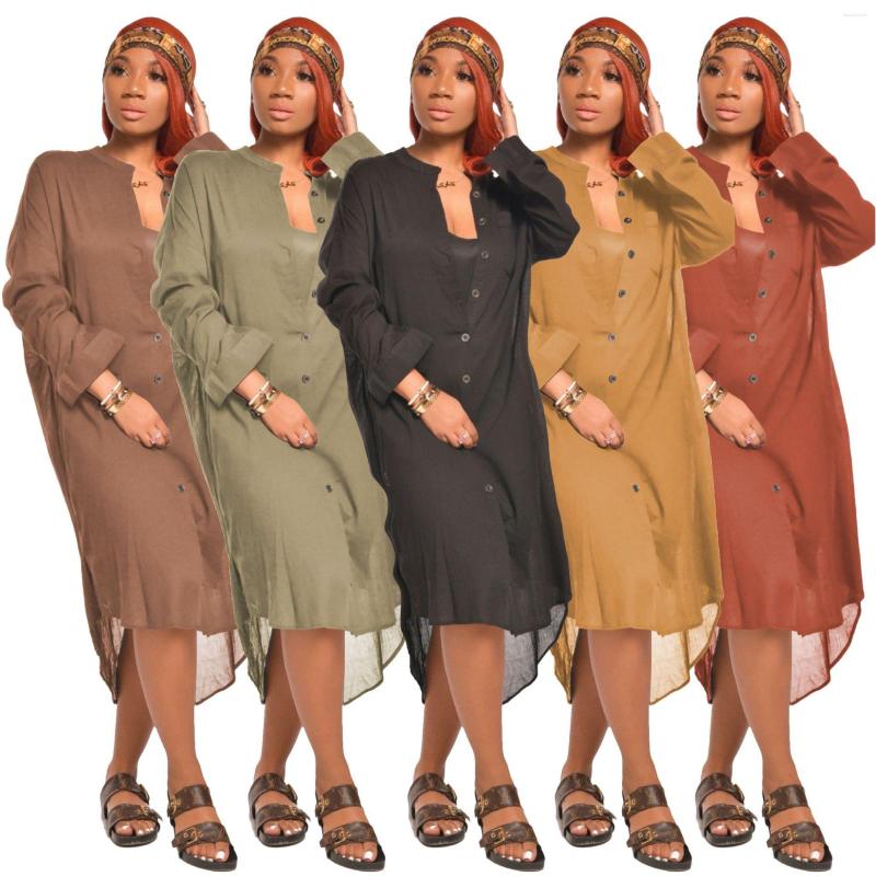 Women' Blouses European And American Fashion Casual Temperament Commuting Solid Color Long-sleeved Irregular Shirt Mid-length Skirt Women, 3 khaki
Women' Blouses European And American Fashion Casual Temperament Commuting Solid Color Long-sleeved Irregular Shirt Mid-length Skirt Women, 3 khaki