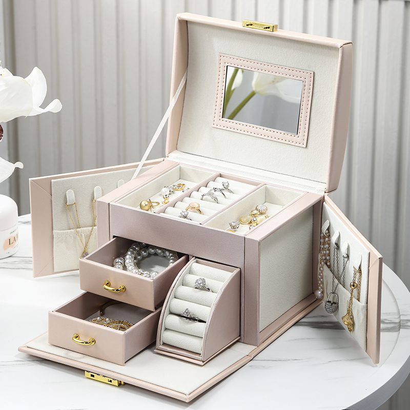 Jewelry Boxes Casegrace Large Box Organizer Girls PU Leather Drawer Jewellery Earrings Ring Necklace Storage Case Casket 221208
Jewelry Boxes Casegrace Large Box Organizer Girls PU Leather Drawer Jewellery Earrings Ring Necklace Storage Case Casket 221208