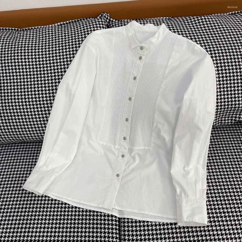 Women' Blouses Stand Collar Shirt Organ Pleat Design Thin And Comfortable Fashion Temperament Versatile 2022 Summer 0730, White
Women' Blouses Stand Collar Shirt Organ Pleat Design Thin And Comfortable Fashion Temperament Versatile 2022 Summer 0730, White