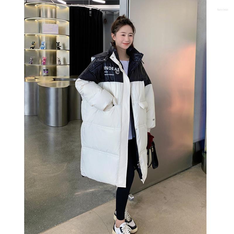 Women's Down Women White Long Jacket Hooded Splicing Color Contrast Fashion Thickening Warm Duck Comfortable Winter Outwear, Black
Women's Down Women White Long Jacket Hooded Splicing Color Contrast Fashion Thickening Warm Duck Comfortable Winter Outwear, Black