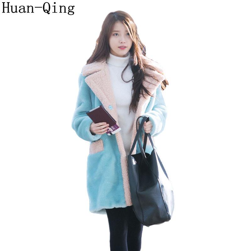 Women' Fur & Faux High Quality Winter Runway Women Loose Lamb Coats Turn-Down Collar Thick Warm Long Wool Coat Abrigos Outerwear, Blue
Women' Fur & Faux High Quality Winter Runway Women Loose Lamb Coats Turn-Down Collar Thick Warm Long Wool Coat Abrigos Outerwear, Blue