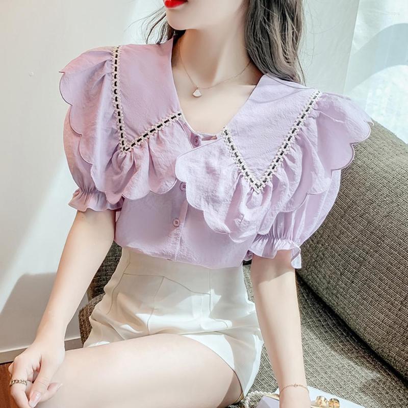 Women' Blouses Women Chiffon Comfortable Summer Ruffles Sweet Lovely Students Ulzzang Retro All-match Classic, Purple
Women' Blouses Women Chiffon Comfortable Summer Ruffles Sweet Lovely Students Ulzzang Retro All-match Classic, Purple