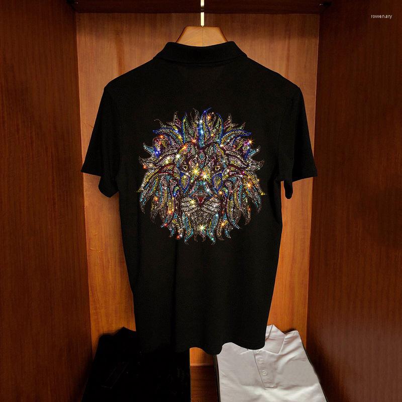 Men's Polos European Korean Version The Polo Shirt Soft Fashion Slim Light Brand Short-Sleeved Lion Shiny Diamond Pattern, As shown asian size
Men's Polos European Korean Version The Polo Shirt Soft Fashion Slim Light Brand Short-Sleeved Lion Shiny Diamond Pattern, As shown asian size