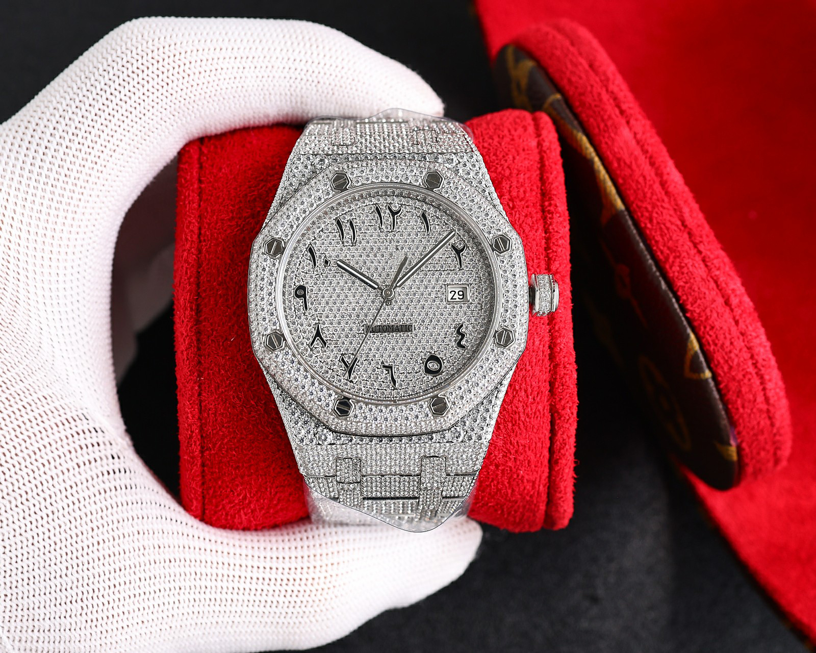 Zirconia Diamond Watch Automatic self-winding T op quality CZ Stones Men Luxury Full Iced Out watches Sapphire diamonds wristwatches, Watch2