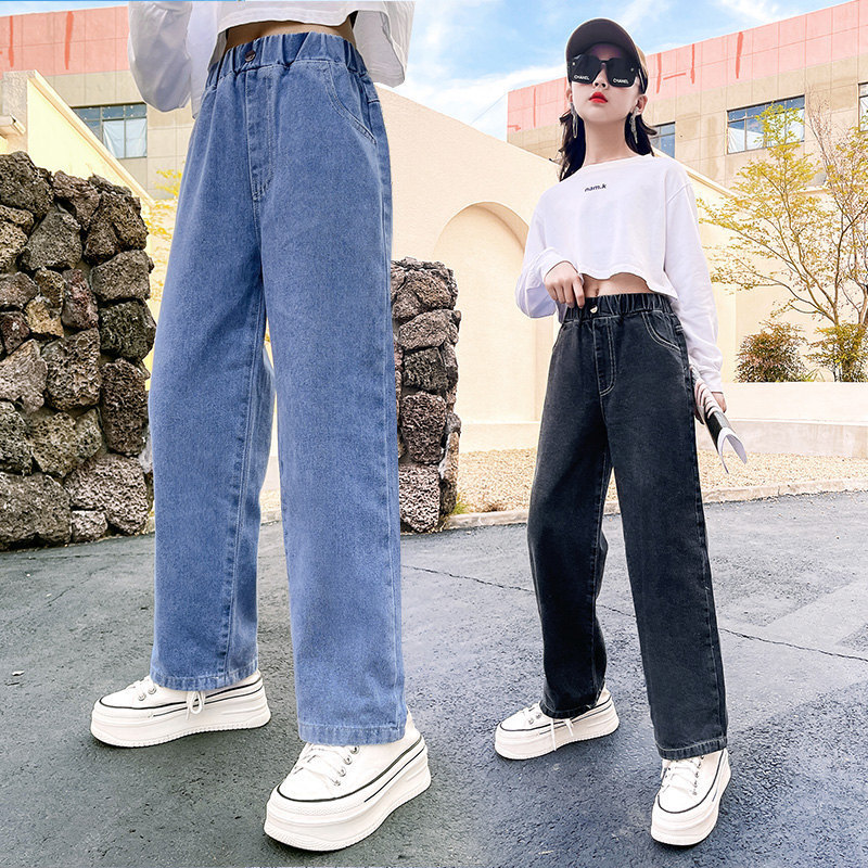 Trousers Japanese Korean Style Girl Spring Autumn Straight Wide Leg Pants Fashion Kids Denim Jeans Teenager Casual 4 14Years Old 221207, Black
Trousers Japanese Korean Style Girl Spring Autumn Straight Wide Leg Pants Fashion Kids Denim Jeans Teenager Casual 4 14Years Old 221207, Black