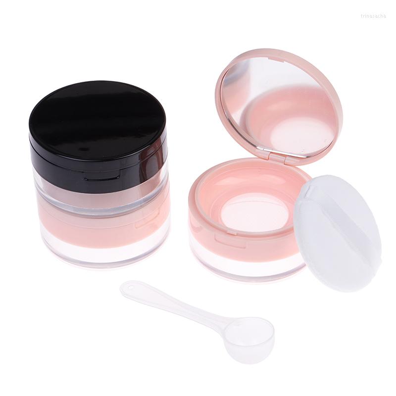1Pc Portable Plastic Puff Box Empty Loose Powdering Jar With Sieve Mirror Spoon
1Pc Portable Plastic Puff Box Empty Loose Powdering Jar With Sieve Mirror Spoon
