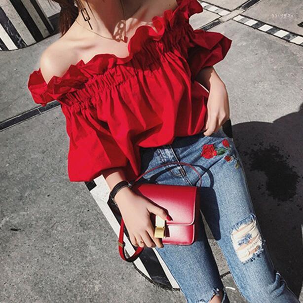 Women' Blouses Summer Off Shoulder Red Cotton Women Slash Neck Blouse Casual Half Flare Sleeve Beach Girls Sexy Tops Blusas DF256
Women' Blouses Summer Off Shoulder Red Cotton Women Slash Neck Blouse Casual Half Flare Sleeve Beach Girls Sexy Tops Blusas DF256