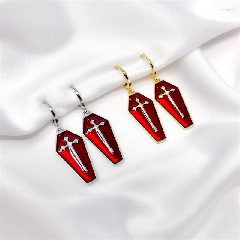 Hoop Earrings 1Pair Gothic Vintage Cross Red Coffin For Women Punk Rock Tombstone Big Pendant Circle Ear Stud Halloween Jewelry
Hoop Earrings 1Pair Gothic Vintage Cross Red Coffin For Women Punk Rock Tombstone Big Pendant Circle Ear Stud Halloween Jewelry