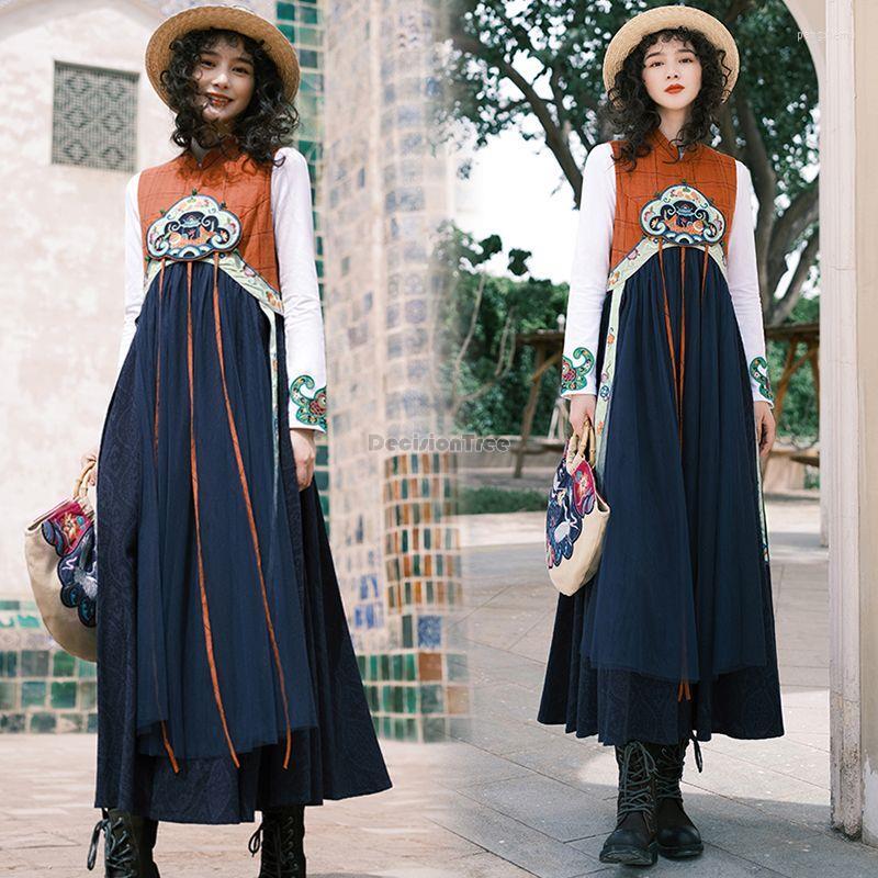 Ethnic Clothing 2022 Autumn/winter Chinese National Style Stand-up Collar Fashion Casual Embroidery Sleeveless Women Long Dress
Ethnic Clothing 2022 Autumn/winter Chinese National Style Stand-up Collar Fashion Casual Embroidery Sleeveless Women Long Dress