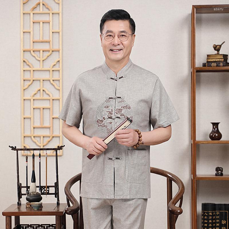 Ethnic Clothing Plus Size Cotton And Linen Men Tang Suit Short-Sleeved Shirt Trousers Two-Piece Set Chinese Embroidery Costume
Ethnic Clothing Plus Size Cotton And Linen Men Tang Suit Short-Sleeved Shirt Trousers Two-Piece Set Chinese Embroidery Costume