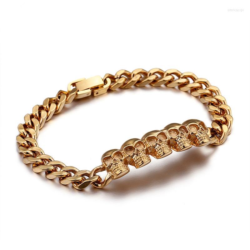 Link Bracelets Domineering Personality Stainless Steel Accessories Men's Skull Bracelet
Link Bracelets Domineering Personality Stainless Steel Accessories Men's Skull Bracelet