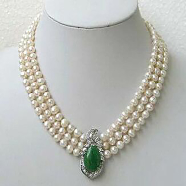 Fashion Jewelry Genuine 3Rows 7-8mm White Pearl Emerald Green Jade Pendant Necklace 17-19"
Fashion Jewelry Genuine 3Rows 7-8mm White Pearl Emerald Green Jade Pendant Necklace 17-19"