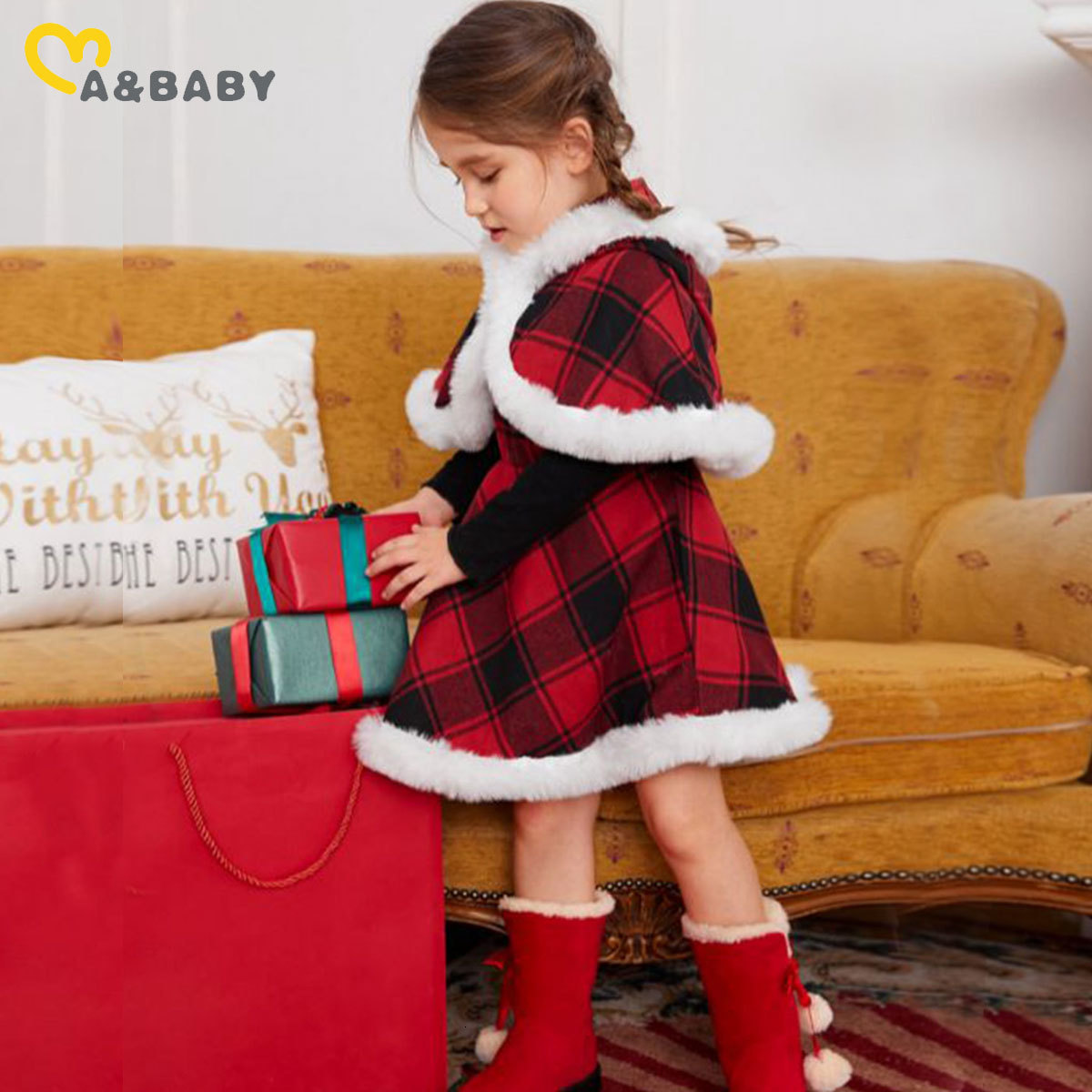 Girls Dresses Ma Baby 27Y Christmas Kids Red Dress Princess Ruffle Aline Fur Hooded Cloak Outfits Xmas Costumes D01 221208
Girls Dresses Ma Baby 27Y Christmas Kids Red Dress Princess Ruffle Aline Fur Hooded Cloak Outfits Xmas Costumes D01 221208