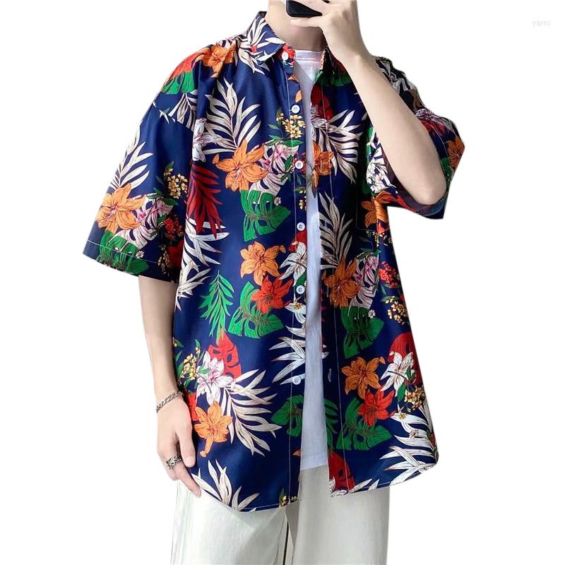 Men's Casual Shirts Flowers Printed Short Sleeve Button Down Hawaiian For Men Japanese Fashion Beach Shirt Mens Clothing Trends, Blue
Men's Casual Shirts Flowers Printed Short Sleeve Button Down Hawaiian For Men Japanese Fashion Beach Shirt Mens Clothing Trends, Blue
