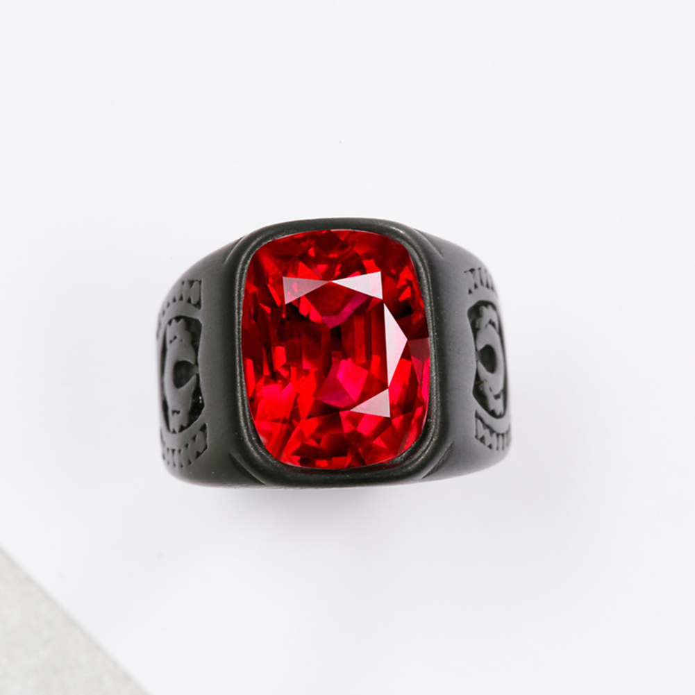 Men's Stainless Steel Ruby Setting Solitaire Ring Casting Rings Titanium Steel Finger Jewelry