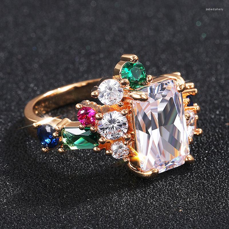 Wedding Rings Rainbow Crystal Female Luxury Stone Ring Vintage Silver Color For Women Trendy Bride Square Zircon Engagement
Wedding Rings Rainbow Crystal Female Luxury Stone Ring Vintage Silver Color For Women Trendy Bride Square Zircon Engagement