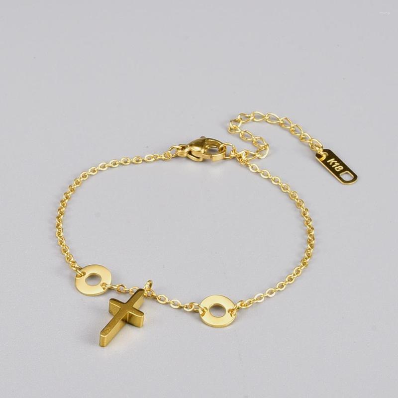 Link Bracelets Fashion Stainless Steel Cross Pendant Bracelet Gold Color Metal Adjustable Party Jewelry Gift
Link Bracelets Fashion Stainless Steel Cross Pendant Bracelet Gold Color Metal Adjustable Party Jewelry Gift